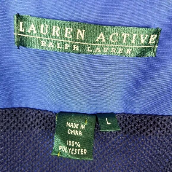 Ralph Lauren Active Women Zip Up Track Jacket Size L Blue Crown Crest - Picture 6 of 6